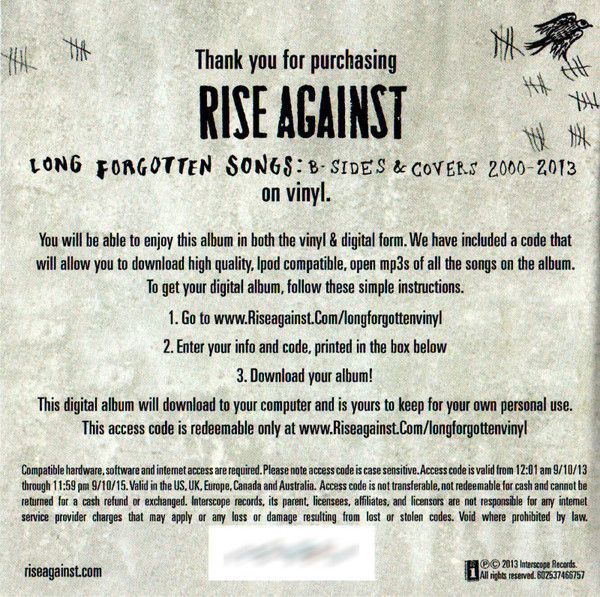 Rise Against Long Forgotten Songs B Sides