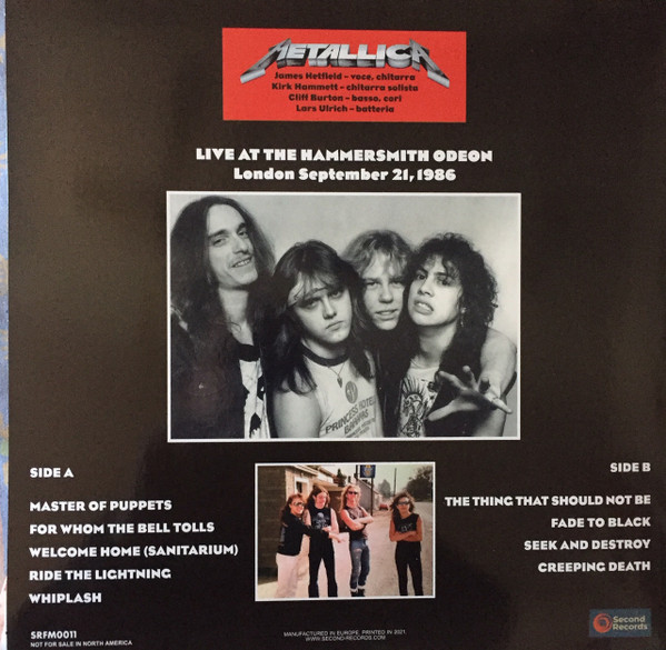Виниловая пластинка Metallica - Live At The Hammersmith Odeon 1986 (180  Gram Coloured Vinyl LP) - купить в интернет-магазине