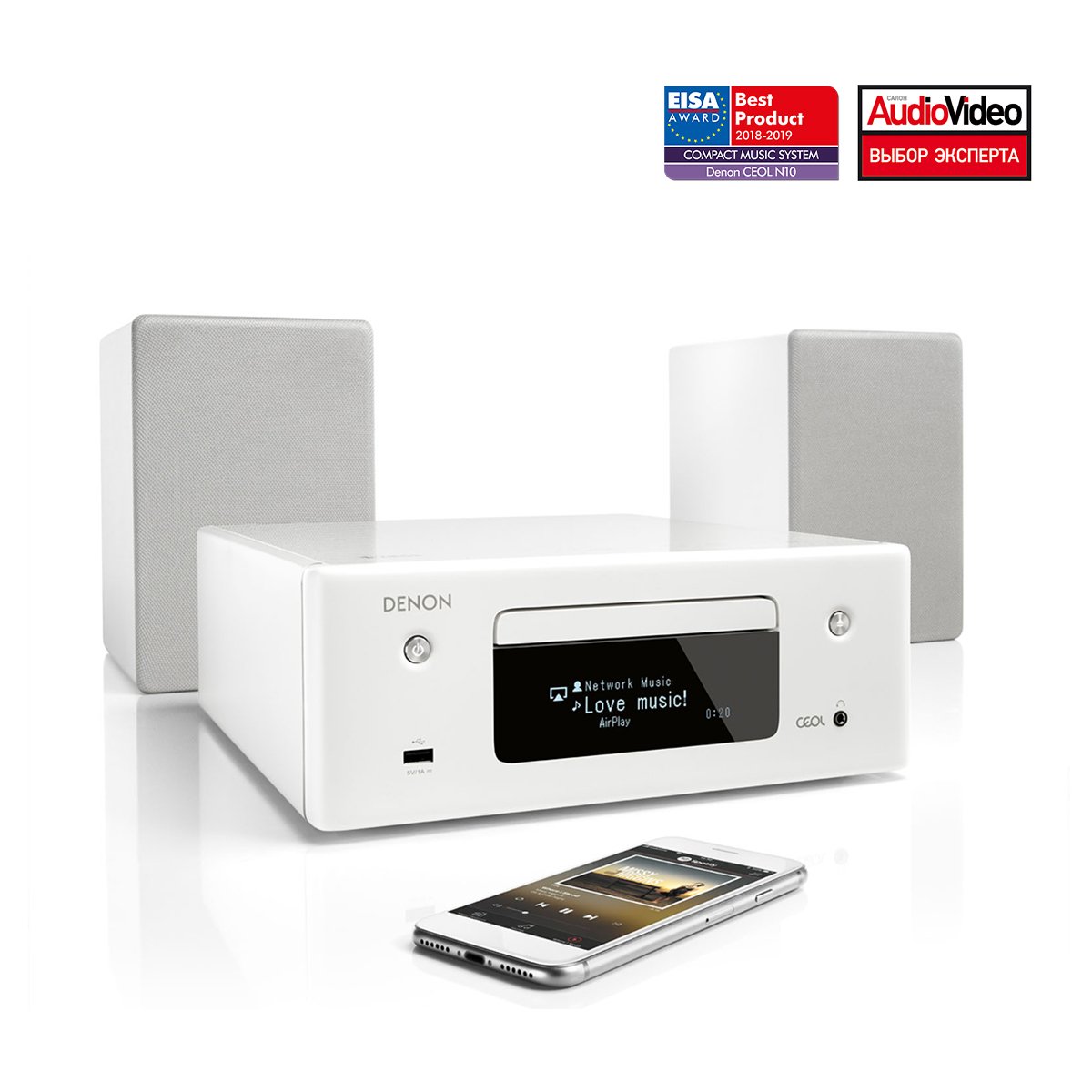 Купить Музыкальный центр Denon CEOL N10 White (RCD-N10+SC Купить Музыкальный центр Denon CEOL N10 White (RCD-N10+SC