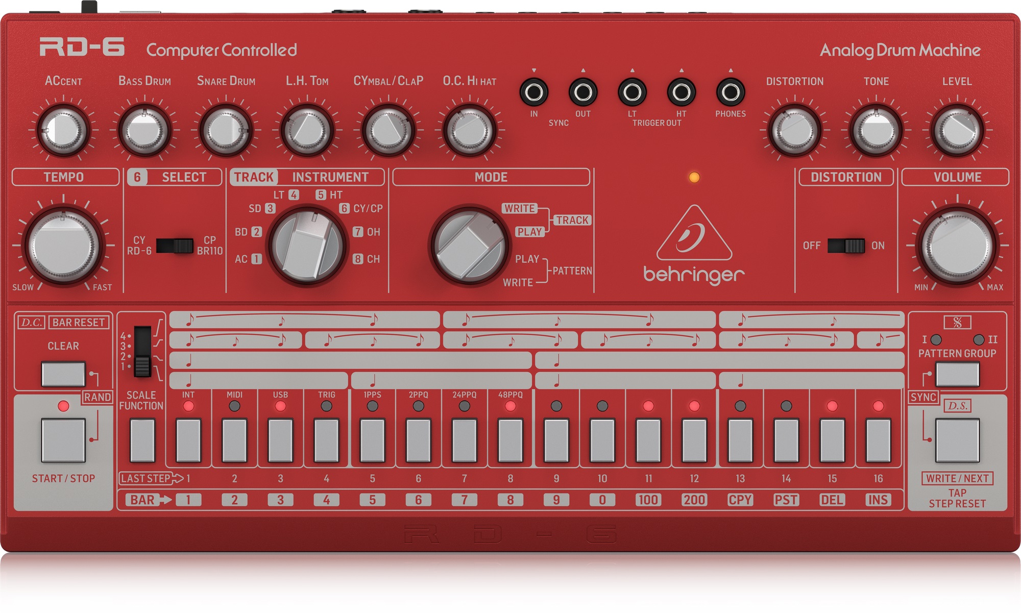 Купить Аналоговая драм-машина Behringer RD-6-RD в Одинцово, цена: 17873  руб, 1 отзыв о товаре - интернет-магазин Pult.ru