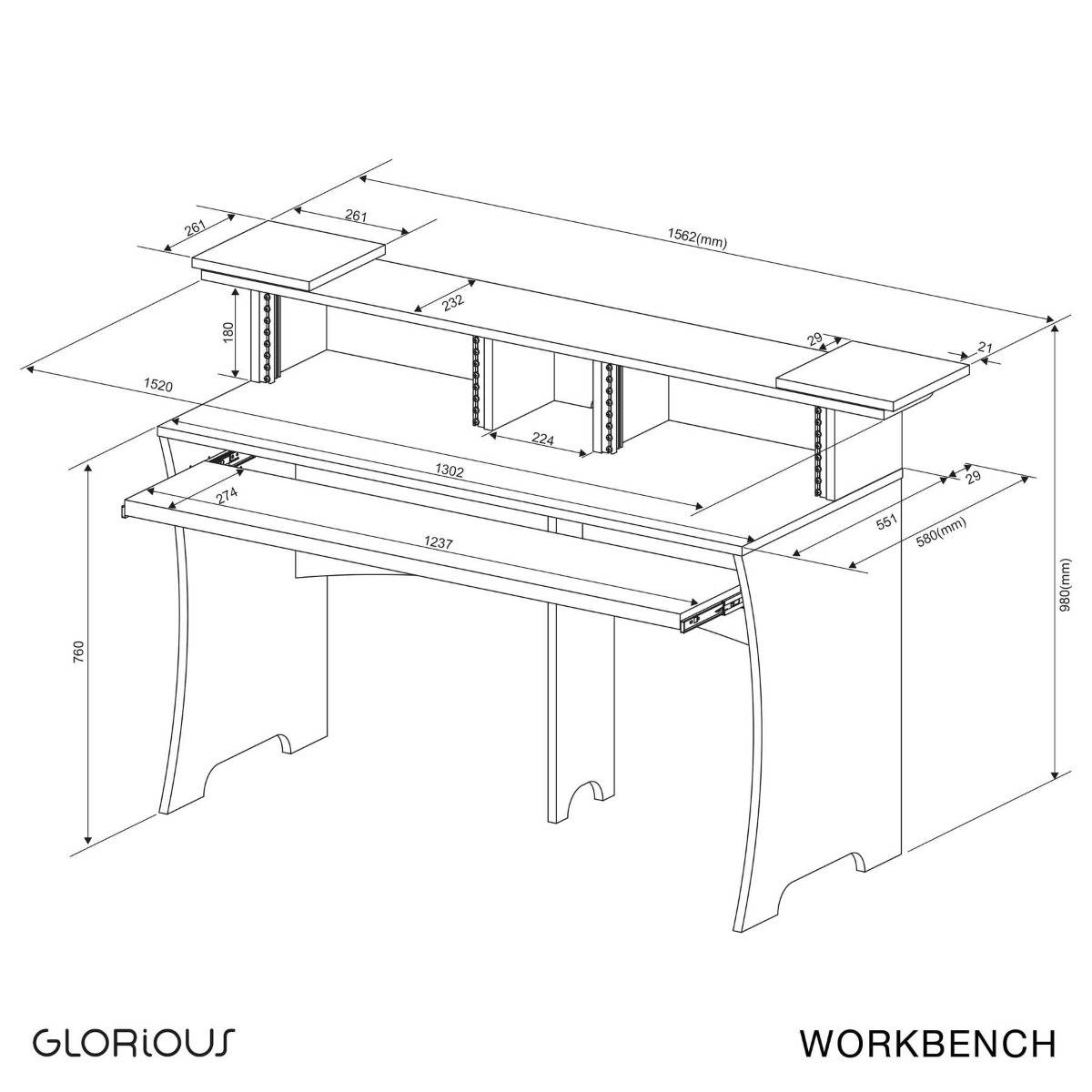 Купить Мебель для студий звукозаписи Glorious Workbench Driftwood в Москве,  цена: 59990 руб, - интернет-магазин Pult.ru