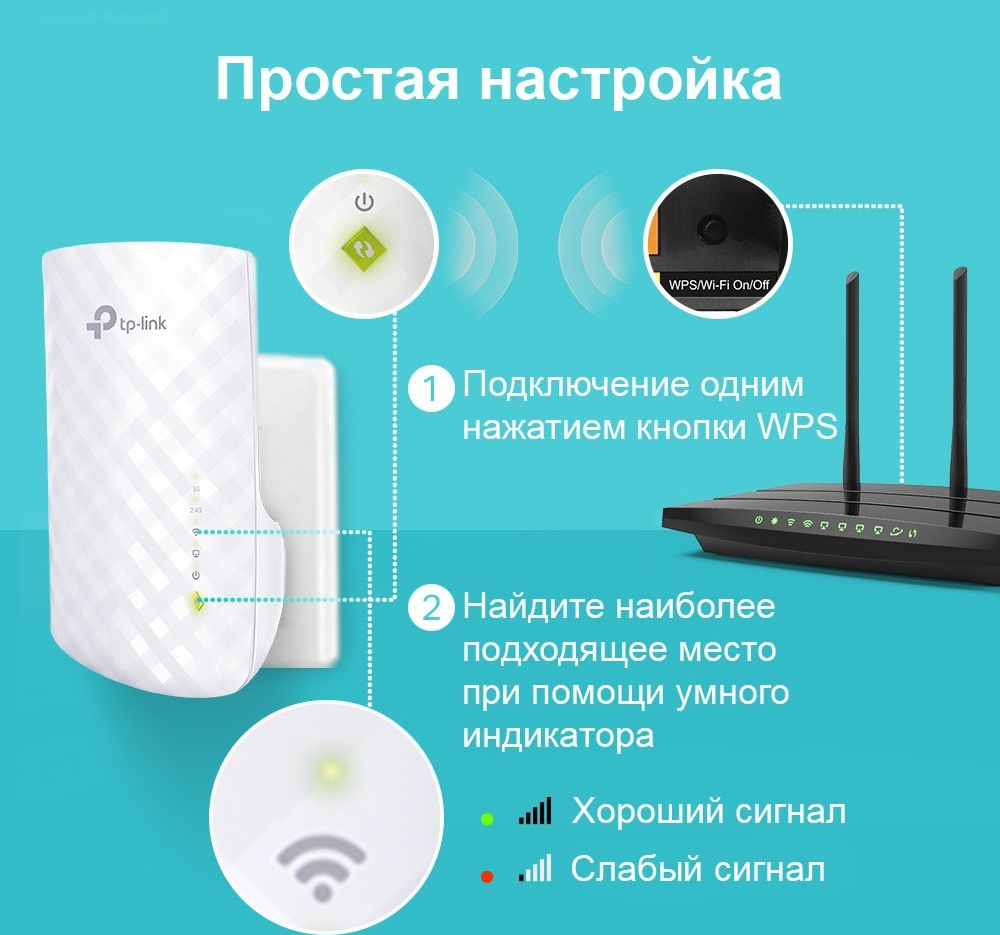 Усилитель сигнала TP-LINK RE220 AC750 10/100BASE-TX White - купить в  Ростове-на-Дону в интернет-магазине Pult.ru