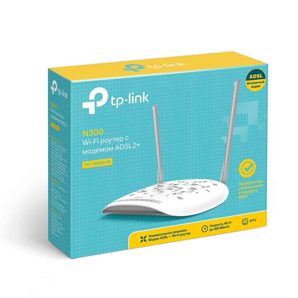 Роутер TP-LINK TD-W8961N N300 10/100BASE-TX/ADSL White - купить в  Санкт-Петербурге в интернет-магазине Pult.ru