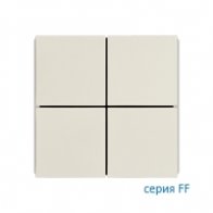 Ekinex Клавиши "FF" пластиковые квадратные (4 шт), EK-TSQ-GAA,  ледяной белый