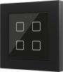 Zennio ZVI-F55X4-A KNX Flat 55 X4, 4-кнопочный, LED индикация, датчик приближения, пластиковая рамка, 55х55х9мм, в установочную коробку, цвет черный