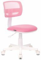 Бюрократ CH-W299/PK/TW-13A (Children chair CH-W299 pink TW-06A TW-13A mesh/fabric cross plastic plastik белый)