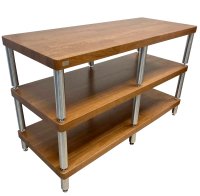 Coda racks Legato steel L - 3 полки (1100х450 / Высота: 50х200х250мм / Ясень: цвет-вишня /  6 ножек: сталь)