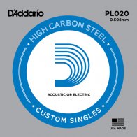 D'Addario PL020 Single Plain Steel 020