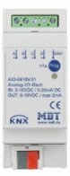 MDT technologies AIO-0410V.01 KNX/EIB, 4-х канальный, ввод: 0(2)-12(10)В или 0(4)-20мА, вывод: 0-10В, независимая настройка каналов, на DIN рейку, 2TE