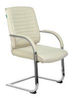 Бюрократ T-8010N-LOW-V/IVORY (Office chair T-8010N-LOW-V ivory OR-10 eco.leather low back runners metal хром)