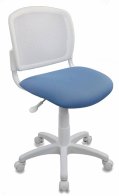Бюрократ CH-W296NX/26-24 (Children chair CH-W296NX white TW-15 seatblue 26-24 mesh/fabric cross plastic plastik белый)