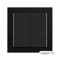 Ekinex Клавиша "71" прямоугольная вертикальная, EK-T2R-MAL,  2 шт,  цвет - черный
