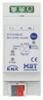 MDT technologies STV-0160.02 KNX/EIB, 230В / 29В=, номинальная нагрузка 160мА, защита от короткого замыкания и перегрузки, встроенный дроссель, на DIN рейку, 2TE
