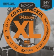 D'Addario EXP140 COATED NICKEL WOUND LIGHT TOP/HEAVY BOTTOM 10-52