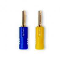 QED Airloc Plastic Banana Plug/20 Blue-Yellow