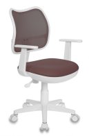 Бюрократ CH-W797/BR/TW-14C (Children chair CH-W797 brown seatbrown TW-14C mesh/fabric cross plastic plastik белый)