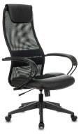 Бюрократ CH-608/BLACK (Office chair CH-608 black TW-01 seatblack TW-11 eco.leather/gauze headrest cross plastic)