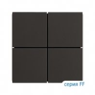 Ekinex Клавиши "FF" пластиковые квадратные (4 шт), EK-TSQ-GAL,  отделка - Графит