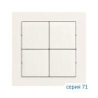 Ekinex Клавиша "71" квадратная, EK-T4Q-FBM,  материал - Fenix NTM,  4 шт,  цвет - Белый Мале