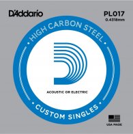 D'Addario PL017 SINGLE PLAIN STEEL 017