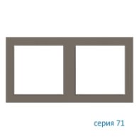 Ekinex Плата "71", EK-P2S-FGL,  2 поста (60х60),  материал - Fenix NTM,  цвет - Серый Лондон