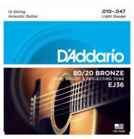D'Addario EJ36 BRONZE 12-STRING LIGHT, 10-47