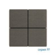 Ekinex Клавиши "FF"металлические квадратные (4 шт), EK-TQQ-GBR,  матовый никель