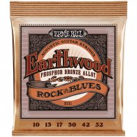 Ernie Ball 2151 Earthwood Phosphor Bronze Bronze Rock and Blues 10-13-17-30-42-52