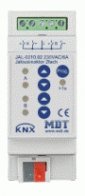 MDT technologies JAL-0210.02 KNX/EIB 2x канальный, управление 230В, 10A, электромоторы до 600Вт, до 8 сцен, логические функции, функции затенения / вентиляции / тревоги / блокировки, ручное управление, LED индикация,