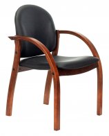 Бюрократ ДЖУНО (Chair ДЖУНО black eco.leather legs wood)