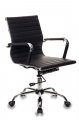 Бюрократ CH-883-LOW/BLACK (Office chair CH-883-LOW black eco.leather low back cross metal хром)