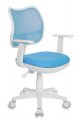 Бюрократ CH-W797/LB/TW-55 (Children chair CH-W797 blue seatblue TW-55 mesh/fabric cross plastic plastik белый)
