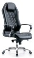 Бюрократ AURA/BLACK (Office chair _Aura black leather cross aluminum)
