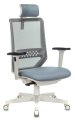 Бюрократ EXPERT WHITE BLUE (Office chair EXPERT grey seatblue 38-405 mesh/fabric headrest cross plastic plastik белый)