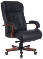 Бюрократ T-9926WALNUT/BLACK (Office chair T-9926WALNUT black leather cross metal/wood)