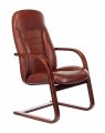 Бюрократ T-9923WALNUT-AV/CH (Office chair T-9923WALNUT-AV light brown Leather Eichel leather runners wood)