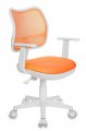 Бюрократ CH-W797/OR/TW-96-1 (Children chair Ch-W797 orange seatorange TW-96-1 mesh/fabric cross plastic plastik белый)