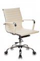 Бюрократ CH-883-LOW/IVORY (Office chair CH-883-LOW ivory eco.leather low back cross metal хром)