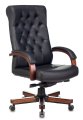 Бюрократ T-9928WALNUT/BLACK (Office chair T-9928WALNUT black leather cross metal/wood)