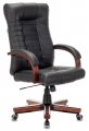 Бюрократ KB-10WALNUT/B/LEATH (Office chair KB-10WALNUT black leather cross metal/wood)