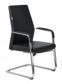 Бюрократ _JONS-LOW-V/BLACK (Office chair _JONS-LOW-V black leather low back runners metal хром)