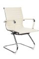 Бюрократ CH-883-LOW-V/IVORY (Office chair CH-883-LOW-V ivory eco.leather low back runners metal хром)