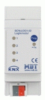 Логический модуль MDT technologies SCN-LOG1.02 KNX/EIB, преобразование форматов, до 8 логических блоков и до 8 входов (объектов) в каждом блоке, 4 модуля фильтрации телеграмм, 4 компаратора, 8 мультиплексоров, функция секвенсора, 4 LED