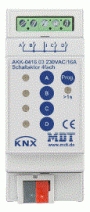 Актуатор релейный MDT technologies AKK-0416.03 KNX/EIB 4-канальный компактный, NC/NO, 230В, 16A, до 8 сцен на канал, логические функции, функции времени, ручное управление, на DIN рейку, 2TE