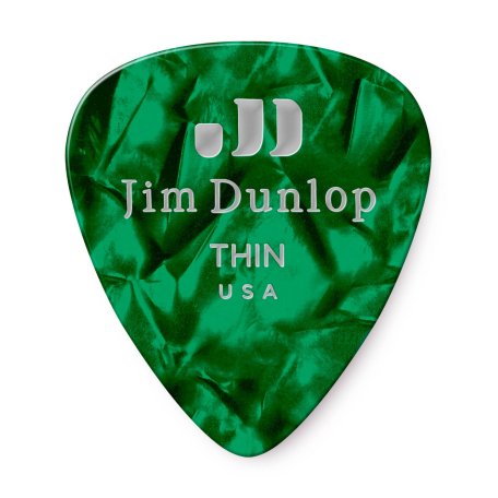 Медиаторы Dunlop 483P12TH Celluloid Green Pearloid Thin (12 шт)
