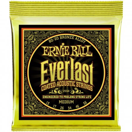 Струны для акустической гитары Ernie Ball 2554 Everlast 80/20 Bronze Medium 13-17-26-34-46-56