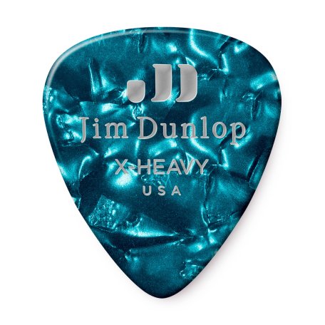 Медиаторы Dunlop 483P11XH Celluloid Turquoise Pearloid Extra Heavy (12 шт)