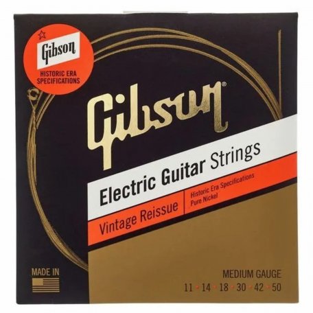 Струны Gibson SEG-HVR11 VINTAGE REISSUE ELECTIC GUITAR STRINGS, MEDIUM GAUGE струны для электрогитары, .011-.050