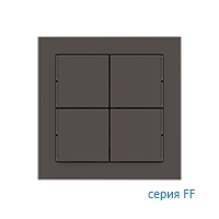 Ekinex Клавиша 71 квадратная, EK-T4Q-FCC,  материал - Fenix NTM,  4 шт,  цвет - Какао Ориноко
