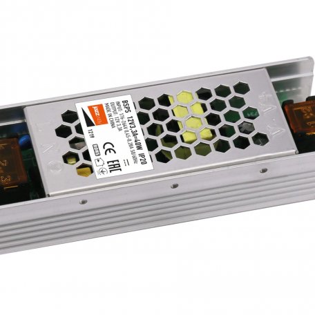 Блок питания для светодиодной ленты JazzWay 40Вт 3.3А 12В IP20 BSPS метал. 3329334A